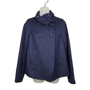 Urban Outfitters Kimchi Blue Tweed Wool Jacket Size Small Navy Blue Cottage Coat